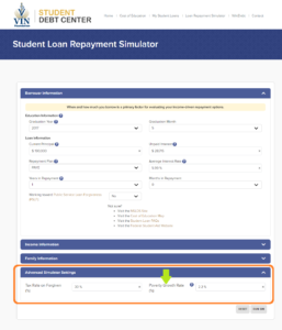 VIN Foundation | Supporting veterinarians to cultivate a healthy animal community | Blog | ESTIMATE YOUR MINIMUM MONTHLY STUDENT LOAN PAYMENT | Advanced Simulator Setting - Poverty Growth Rate