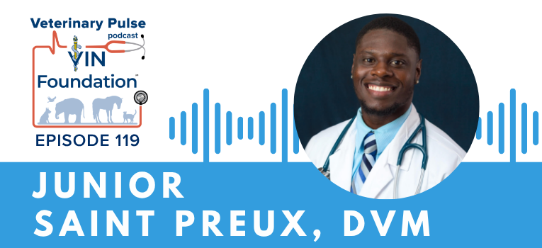 VIN Foundation | Supporting veterinarians to cultivate a healthy animal community | free resources veterinary students veterinarians | Blog | Veterinary Pulse Podcast | Junior Saint Preux on believing in yourself, and diversity, equity, and inclusion