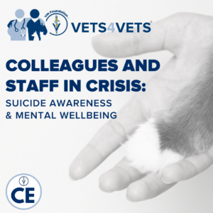 VIN Foundation | Supporting veterinarians COLLEAGUES & STAFF IN CRISIS: SUICIDE AWARENESS & MENTAL WELLBEING | veterinary suicide prevention | veterinary mental wellbeing suicide awareness ce course